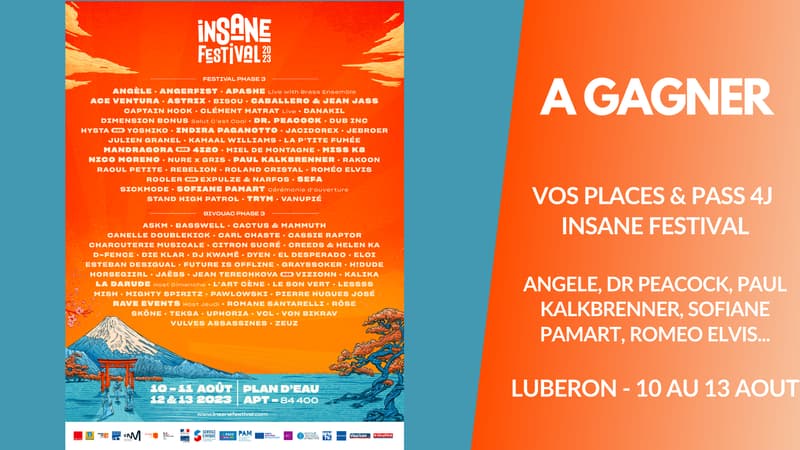 A gagner : Vos Pass 4J et des places pour le Insane Festival