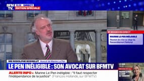 Marine Le Pen inéligible: "Il y a un chemin juridique étroit" pour qu'elle puisse être candidate en 2027, indique son avocat