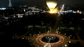 La vasque olympique s'envole dans le ciel de Paris, cérémonie d'ouverture des JO, 26 juillet 2024