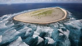 Vue aérienne de l'Ile de Tromelin, dans l'Océan Indien.