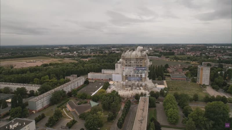 1.700 habitants évacués, explosifs... Les images impressionnantes de la destruction de la tour Kennedy près de Lille