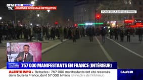 Journée spéciale "Retraites": 757 000 manifestants en France (Intérieur) - 07/02