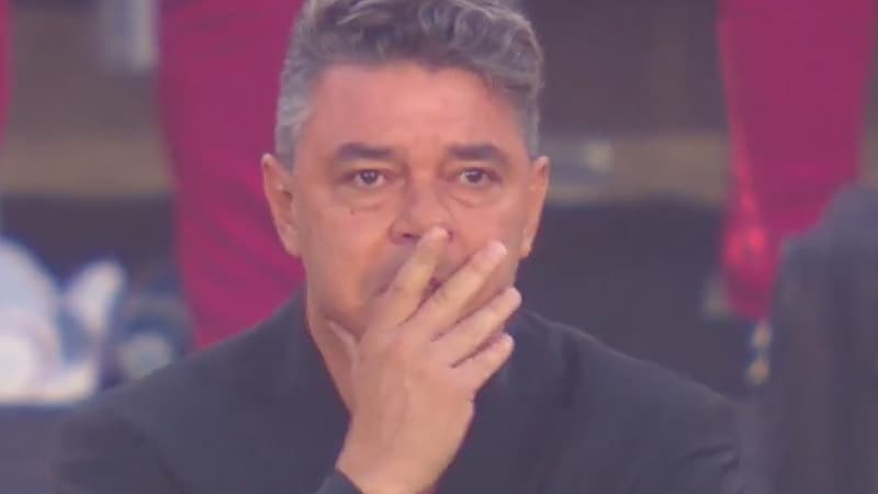 Marcelo Gallardo lors de l'hommage rendu par le Monumental à son père décédé, en marge de River Plate-Rosario Central, le 8 décembre 2024 à Buenos Aires