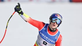 Le Suisse Marco Odermatt lors de sa victoire en Super-G aux Mondiaux de Saalbach