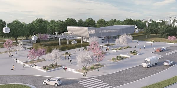 La future ligne de téléphérique, longue de 5 km dans le Val-de-Marne, comprendra 5 stations. La future ligne de téléphérique, longue de 5 km dans le Val-de-Marne, comprendra 5 stations.