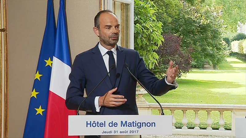 Edouard Philippe durant la conférence de presse du 31 août 2017