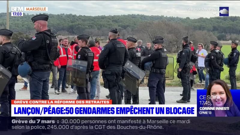 Réforme des retraites: un blocage routier empêché par la gendarmerie à Lançon