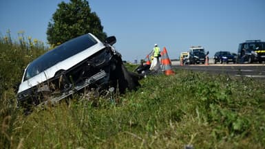 Un accident de la route à Epain, sur l'autoroute A10 le 26 juin 2018