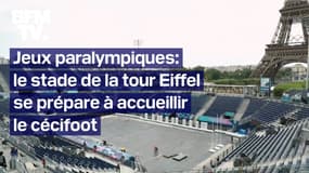 Jeux paralympiques: le stade de la tour Eiffel se prépare à accueillir le cécifoot 