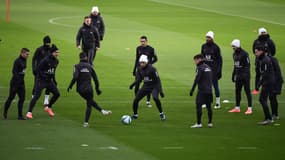 Des joueurs du PSG à l'entraînement, le 6 décembre 2019