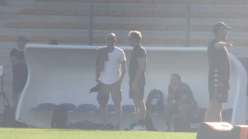 Fabien Barthez et Fabien Galthié à l'entraînement du XV de France le 25 septembre 2023 Fabien Barthez et Fabien Galthié à l'entraînement du XV de France le 25 septembre 2023