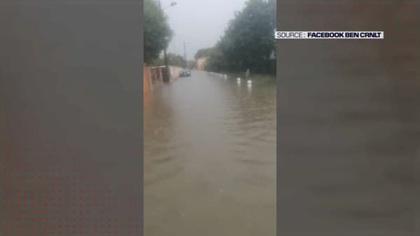 Des rues ont été inondées en quelques instants à Saint-Maximin-la-Sainte-Baume dans le Var.