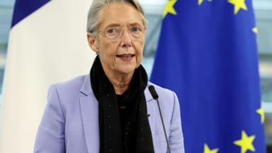 La Première ministre Elisabeth Borne lors de l'inauguration du bâtiment Simone Veil au Parlement européen à Strasbourg, le 21 novembre 2023