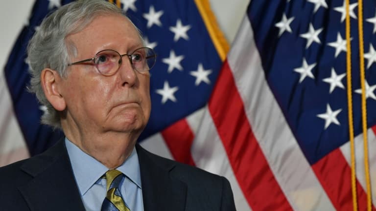 Mitch McConnell lors d'une conférence de presse au Capitole, le 22 septembre 2020