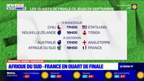 Mondial rugby amateur: la France affrontera l'Afrique du Sud en quart de finale