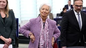 Christine Lagarde, présidente de la Banque centrale européenne (BCE), arrive pour présenter le rapport annuel 2024 de la banque au Parlement européen, à Strasbourg, dans l'est de la France, le 10 février 2025.