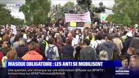 Les anti-masques se sont mobilisés lors d'un rassemblement à Paris et à Caen
