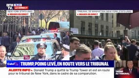 Donald Trump est arrivé au tribunal de Manhattan, où il comparaît pour se voir notifier les charges qui pèsent sur lui