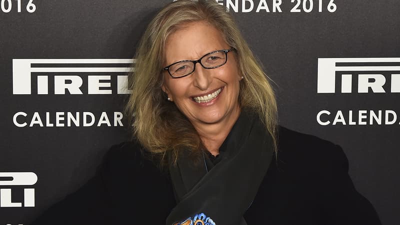 La photographe Annie Leibovitz lors de la soirée de lancement du calendrier Pirelli