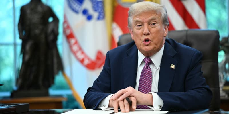 Donald Trump dans le Bureau ovale de la Maison Blanche le 5 septembre 2025