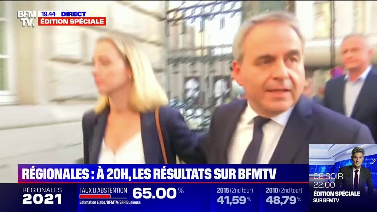 Second tour des régionales Xavier Bertrand rejoint son QG à Saint