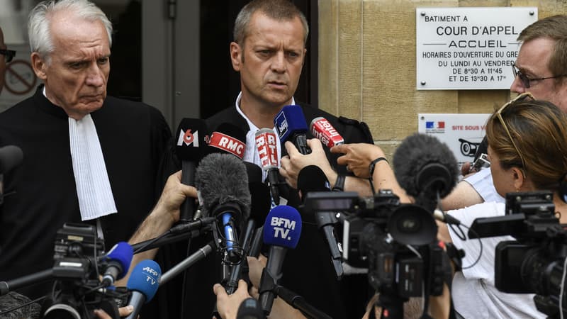 Les avocats de Murielle Bolle, Jean-Paul Teissonnière et Christophe Ballorin, le 4 août 2017 la cour d'appel de Dijon.