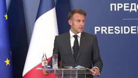 Emmanuel Macron à Belgrade, en Serbie, le 29 août 2024
