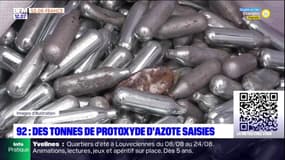 Hauts-de-Seine: près de 15 tonnes de protoxyde d'azote saisies