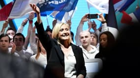 Marine Le Pen, candidate du Rassemblement National (RN) à la présidentielle, le 5 février 2022 à Reims 

