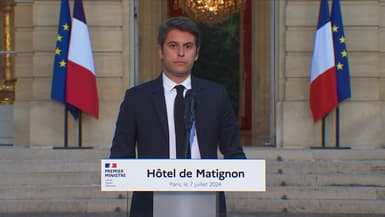 Gabriel Attal à Matignon le 7 juillet 2024.