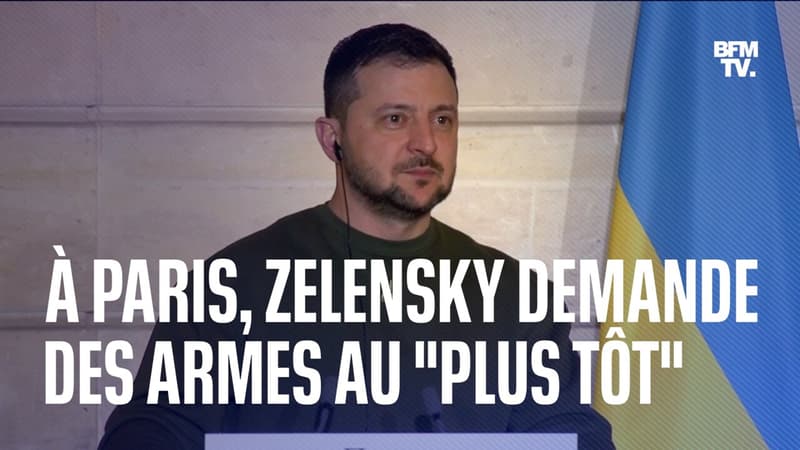 À Paris, Volodymyr Zelensky demande des avions et de l'armement lourd le 