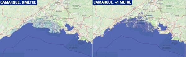 Côte maritime Camargue montée des eaux Côte maritime Camargue montée des eaux
