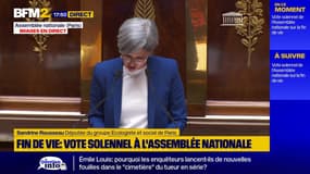 Fin de vie: l'émotion de Sandrine Rousseau avant le vote solennel à l'Assemblée nationale
