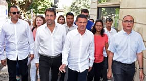 Christophe Castaner (candidat PS aux élections régionales en Paca) et Manuel Valls