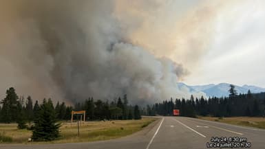 Le Parce national de Jasper, touché par un incendie, le 24 juillet 2024