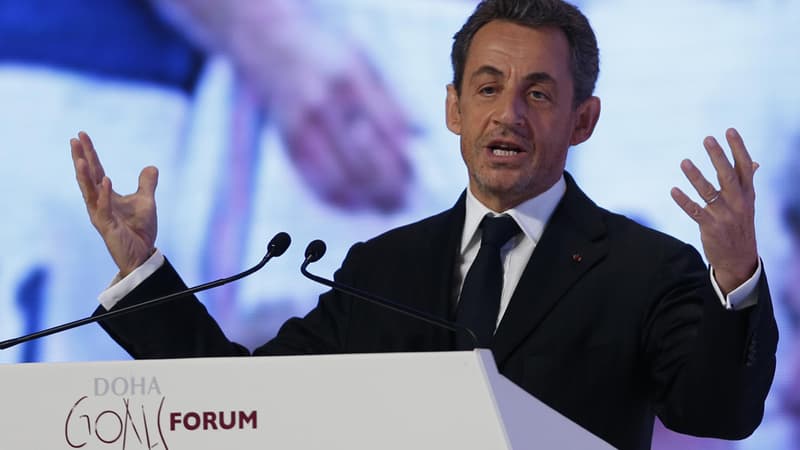Nicolas Sarkozy lors de sa première conférence à Doha, le 11 décembre 2012.