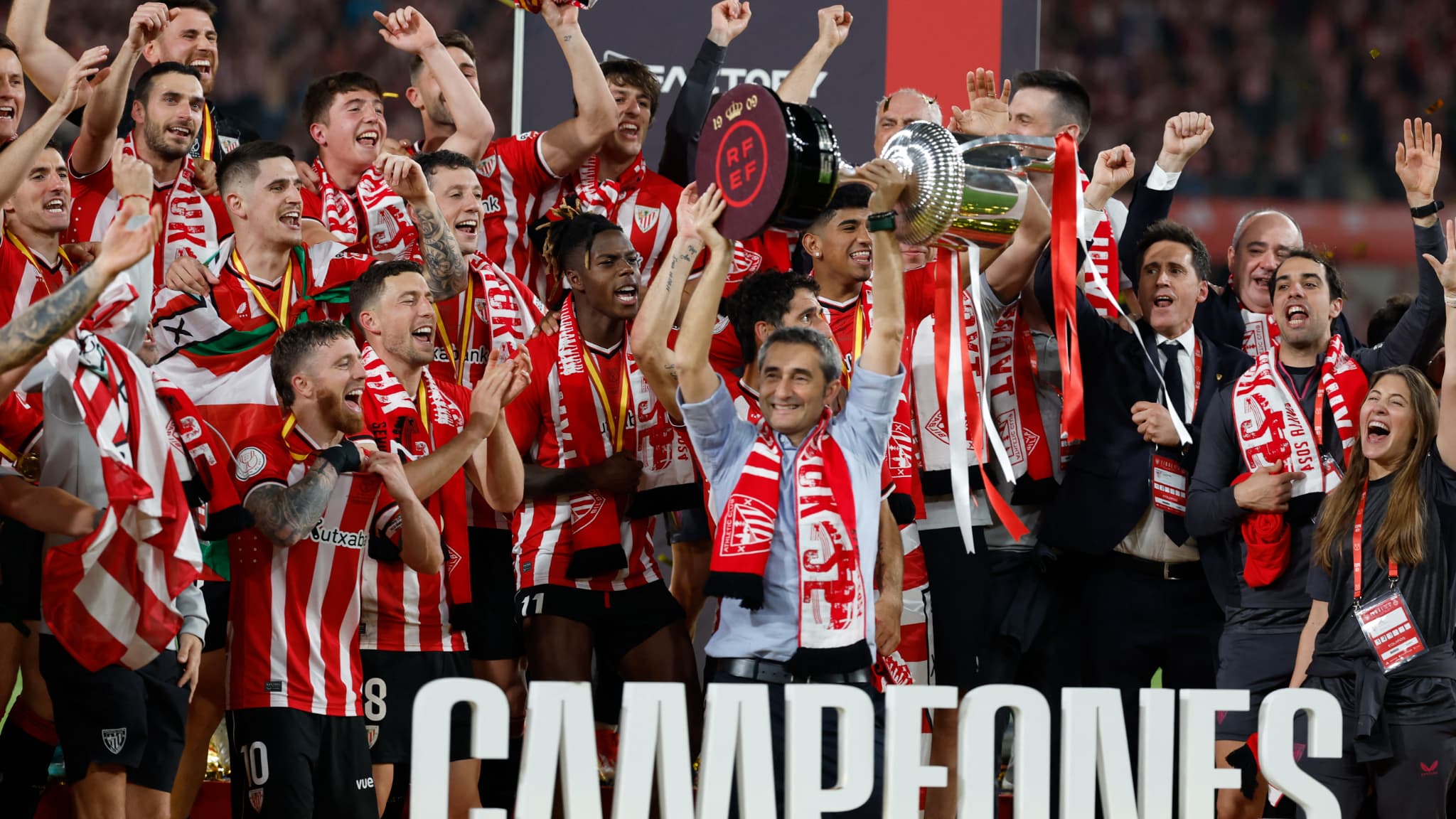 Écharpe Finale Coupe Du Roi 2024 – Séville Vs Athletic Bilbao Vs RCD Mallorca
