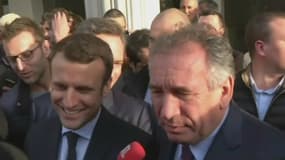 Emmanuel Macron et François Bayrou à Reims
