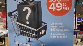 Carrefour lance à son tour des opérations de "chariot surprise" sur le modèle de ceux d'Auchan comme ici à Wasquehal.