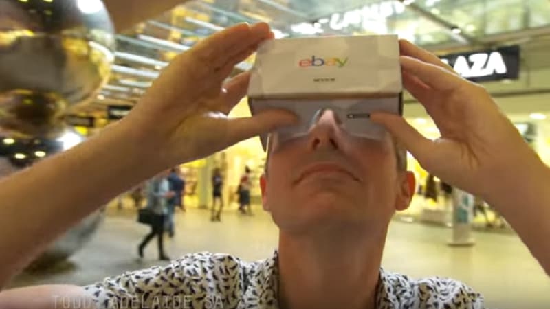 Un consommateur immergé dans le magasin virtuel créé par eBay avec Myer.