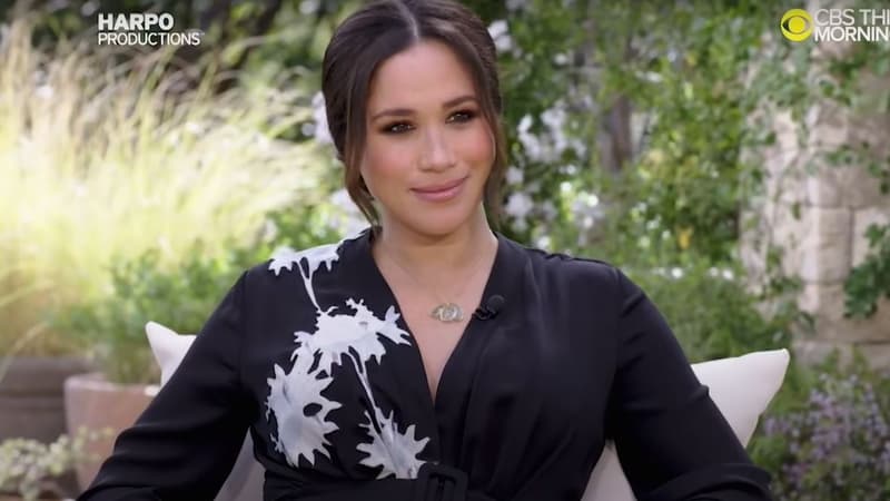 Meghan Markle lors de son interview à la télévision américaine, le 7 mars 2021.