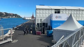 Le centre des Congrès du port construit spécifiquement pour la conférence des Nations unies sur l'océan à Nice (Alpes-Maritimes), le 23 mai 2025.