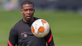 Nordi Mukiele à l'entraînement avec Leipzig, en avril 2022