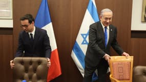 Stéphane Séjournée et Benjamin Netanyahu le 5 février 2024 à Jérusalem