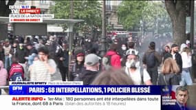 Manifestations du 1er-Mai à Paris: l'incendie place de la Nation a été stoppé