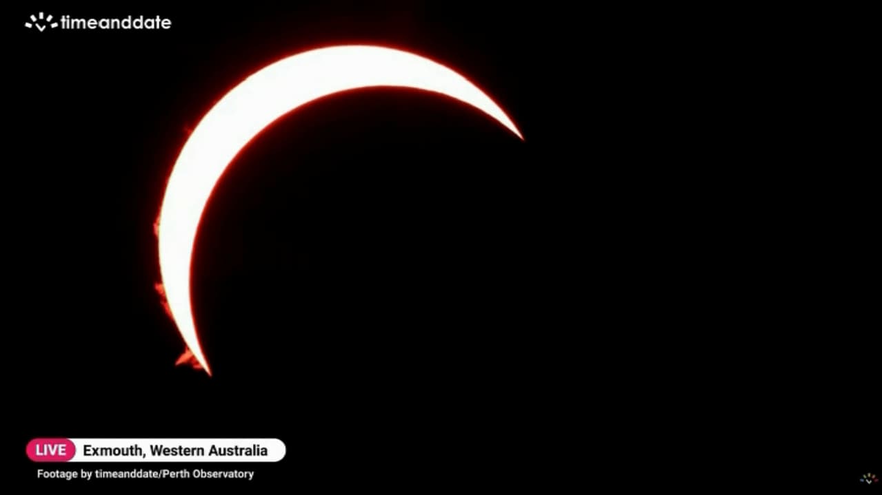 L'éclipse solaire au-dessus de l'Australie, le 20 avril 2023 L'éclipse solaire au-dessus de l'Australie, le 20 avril 2023