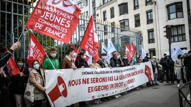 Manifestation d'étudiants à l'appel de l'Unef, le 8 avril 2021 à Paris