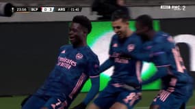 La joie des Gunners face au Slavia