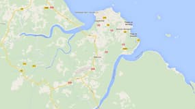 Situation géographique de Matoury, en Guyane.