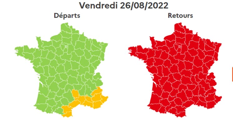 Bison Futé classe cette journée rouge dans le sens des retours Bison Futé classe cette journée rouge dans le sens des retours